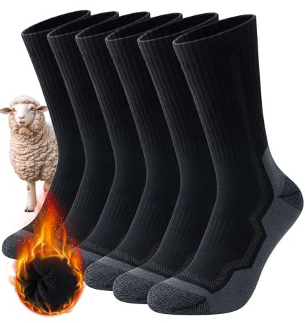 PULIOU Merino Wandersocken Herren Damen, Outdoor Trekkingsocken Atmungsaktiv & Anti-Blasen Wollsocken Sportsocken Laufsocken Sneakersocken, 3 Paar