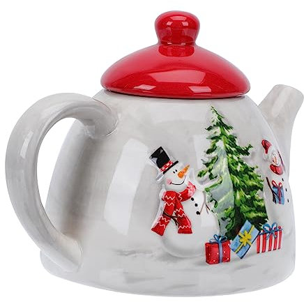 MAGICLULU Teiera Natalizia Nordica Brocca D'acqua in Ceramica Con Manico Apertura Stile Retrò Per Cene