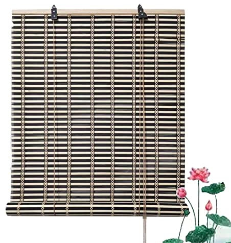 Retro-Bambus-Rollo, Bambus-Jalousien für draußen, natürliches Fensterrollo – Bambus-Türvorhang, Sonnenschutz-Wärmedämmung, Sichtschutz-Dekorationsfensterläden mit Lifter (B100 x H160 cm (39