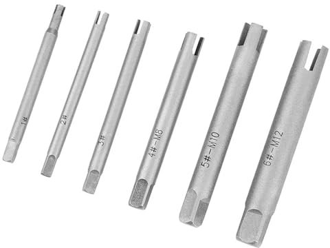 Stahl-Gewindebohrer-Entferner mit Gebrochenem Kopf, Abisolierter Gewindebohrer-Ausdreher-Satz mit Spezifikationen für die Industrielle Schrauben- und Bolzenentfernung (6PCS)
