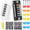 Fentar 12v Fuse Box, 6-Way ATC/ATO Blade Fuse Holder with 5A,10A,15A, 20 Amp Car Fuses, Car Fuses Holder with Dustproof Cover and Stickers for Boat Truck RV Caravan