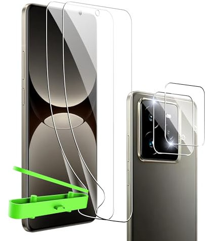 Heioloo 4 Pack Protector de Pantalla para Realme GT 7 Pro/ GT7 Pro 5G, Contiene [2 Pack] Protector de Pantalla y [2 Pack] Protector de Lente para cámara, [Sin Burbujas] [Película Flexible]