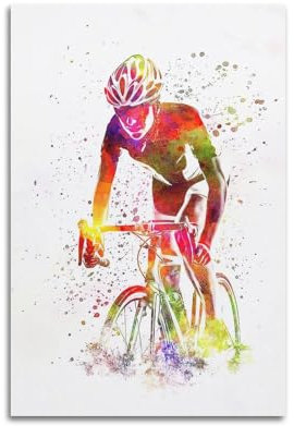 GJDYMX Sportposter Aquarell, Radsport, dekoratives Gemälde, Leinwand, Wandposter und Kunstdruck, modernes Familienschlafzimmer, Dekoration, Poster, 20 x 30 cm