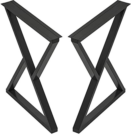 Lot de 2 pieds de table industriels en métal robustes avec base réglable de 70 cm de hauteur pour tables de bar Noir