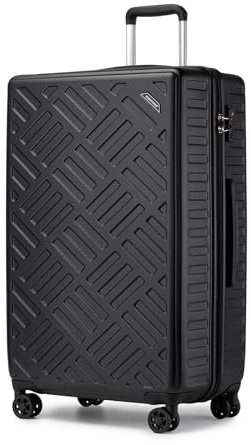 Supercase 28 Large Suitcase with 4 Wheels Lightweight Hard Shell Suitcase Check in Hold Luggage with TSA Lock(28, Black)