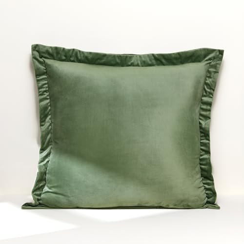 Lush Decor Euro Sham Bezüge, 2-teilig, Samt-Kissenbezüge, superweich, für Zuhause (Velvet Dreams Salbei, 64,8 x 64,8 cm)