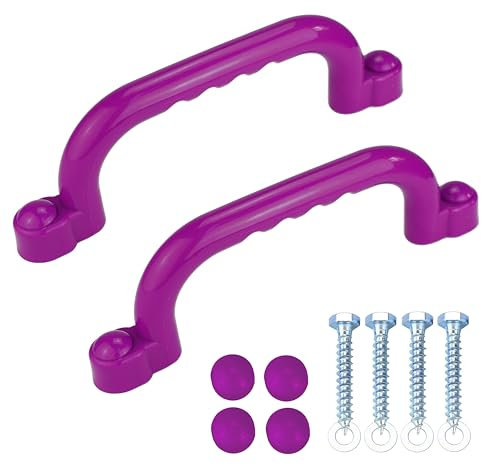 Anschütz 2er Set Handgriffe für Spielturm – Robuster HDPE Kunststoff – Witterungsbeständig – Inkl. Schrauben – (LILA)