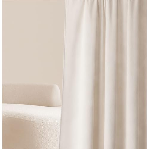 room99 Samtvorhang Vorhang mit goldenen Ösen Charmy 140 x 280 cm Breite x Höhe Schiebegardinen Curtain Wohnzimmer Schlafzimmer Samt Velours Hellbeige, 1 Stück