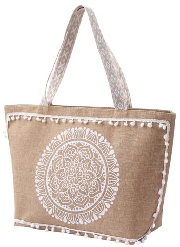 Hixingo Sac de Plage Paille XXL Femme Homme, Grand Sac de Plage en Été Cabas de Piscine Pliable Léger Beach Tote Bag pour Vacances, Gymnase, Voyage, Shopping