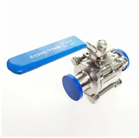 Passend for 102 mm Rohraußendurchmesser x 4 Zoll Tri-Clamp, 3-teiliges Kugelabsperrventil, Edelstahl SUS 304, for Bierbrauen zu Hause