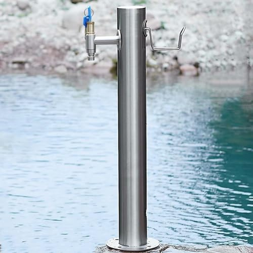 Générique Fontaine d'extérieur Verticale autoportante en Acier Inoxydable avec Robinet - Élégante Fontaine décorative pour patios, Jardins et Cours