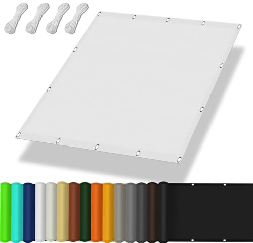 Tenda da Sole 250x350cm Idrorepellente e Antivento, con Protezione 98% Uv, Robusto e Stabile Tenda Parasole per Esterno, Giardino, Terrazzo, Balcone, Bianco
