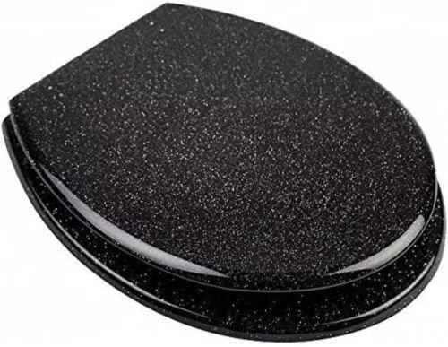 Glitter Toilet Seat Range Novelty Glitzy Sparkle Resin Bathroom Black Glitter