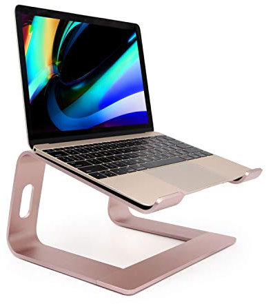 Laptop Stand, Ergonomic Aluminum Laptop Mount Computer Stand, Detachable Laptop Riser,Notebook Holder Stand Compatible with MacBook Pro/Air HP Lenovo Samsung Huawei ,All 10-17.3 Laptops(Rose Gold)