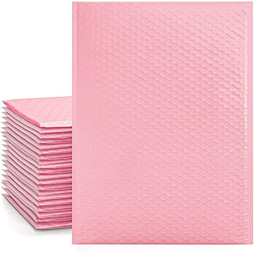 Switory Versandtaschen mit Luftpolsterfolie für CDs & Schmuck & Kosmetik - selbstklebende, gepolsterte Umschläge - Sakura Pink -26,7 cm x 38 cm - 25 Stück