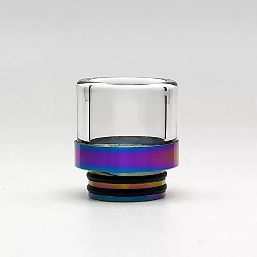 Drip Tip 810 Glas mit Edelstahl Mundstück Mouth E-Zigarette Spritzschutz DripTip (Rainbow)