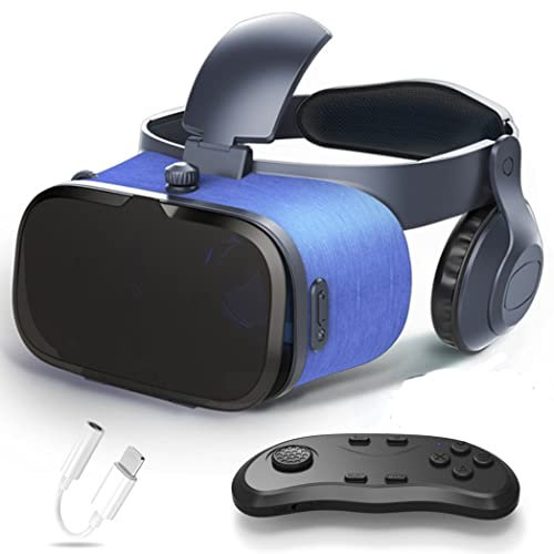 JYMYGS VR Glasses, Virtual Reality Headset, VR Headsets Support Android and IOS, Bluetooth Connection for iPhone 13 Pro Max/13 Pro/13/12/11, for Samsung Galaxy S21, Huawei, Xiaomi
