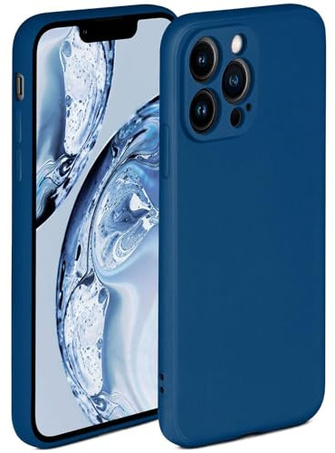 ONEFLOW Soft Case für Apple iPhone 13 Pro Max Hülle aus Silikon mit Kameraschutz, Silikonhülle mit erhöhtem Schutz fürs Display, Backcover Schutzhülle, weiche Handyhülle, Blau