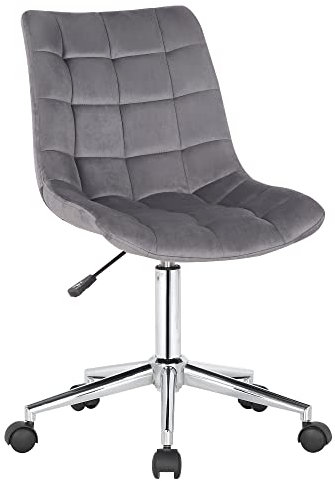 CLP Bürostuhl Medford Samt I Drehstuhl Für Home-Office I Schreibtischstuhl Höhenverstellbar Mit Drehfunktion, Metallgestell Und Rollen, Farbe:grau