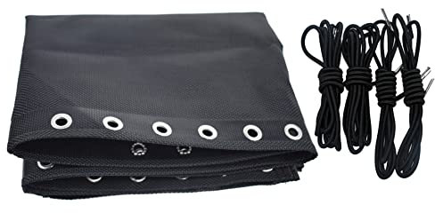 Azatemgo Tela de Repuesto Tumbona con 4 Goma Recambio Tumbona, Kit Repuestos Tumbona, 160 x 43 cm, Negro
