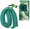 Sizi Retractable Garden Coil Hose Pipe Expandable 7 Function Water Spray Gun Flexible Plant & Flower Watering Patio Decking Cleaning (10M), Green