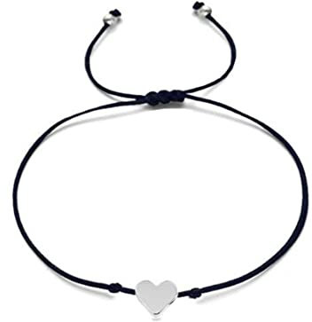 VNEWSCHI Bohemian Tiny Love Heart Lucky Bracelet Black Color Rope Bracelet Adjustable Fashion Couple Bracelet