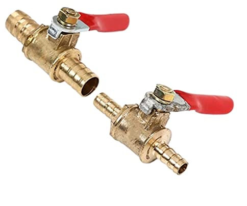DOLUNTO 2 STÜCKE 4 mm - 19 mm Schlauchtülle Zwei-Wege-Messing pneumatischer Absperrkugelhahn Rohrverschraubung (Größe : 5mm)