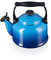 Le Creuset Traditional Stove-Top Kettle with Whistle, Suitable for All Hob Types Including Induction, Enamelled Steel, Capacity: 2.1 L, Azure, 40102022200000