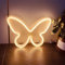 Schmetterlings-LED-Neonlicht, USB- oder batteriebetrieben, Schmetterlings-Neon-Wanddekorationslicht für Weihnachten, Bar, Schlafzimmer, Kinderzimmer, Klassenzimmer, Dekoration, Geschenk Warmweiß