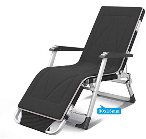 Robuster Chaiselongue-Stuhl, Zero Gravity, klappbar, für Bräunung im Freien, Liegestühle, Liegestuhl, robust, für Terrasse, Pool, Deck, Balkon, Strand, Rasenmöbel, Schwarz