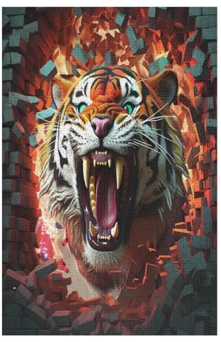 Tiger Wooden Jigsaw Puzzles for Adults 1000 Piece | Puzzles | Puzzles for Kids & Teens, Fun Educational Games for Family Game Night （78×53cm）