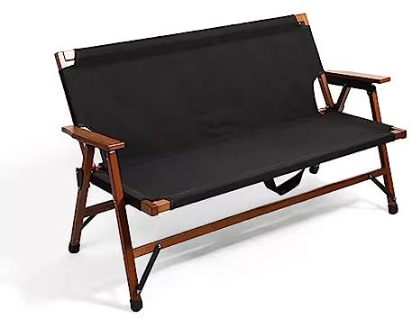 Bänk Park Bänk Utomhus Hopfällbar Trädgårdsbänk, Massivt Trä och Oxford-tyg Vacker Textur, Design med Förvaringsutrymme På Ryggen, Svart/Grönön (Color : Black)