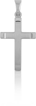 MUAU Schmuck Anhänger Kreuz Weissgold 750, 29x14mm