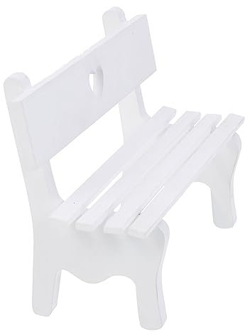 ibasenice Miniatur Holzstuhl Mit Glatter Oberfläche Und Pfirsichfarbenem Herzdesign Robustes Puppenmöbel Für Fotografie Und Hausdekoration Mini Sitzbank Für Kinderzimmer Und Puppenhäuser