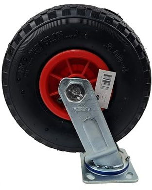 HKB ® 1 x Sackkarrenrad m. kugelgelagerter Lenkrolle, 3.00-4 Kunststofffelge m. Rollenlager, Tragkraft 100kg, ø=260mm, Breite = 85mm, Nabe 80mm breit Achsø=20mm,