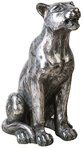 Casablanca - Figur Löwe Nala Poly silberfarben Antikfinish sitzend - Outdoor geeignet -