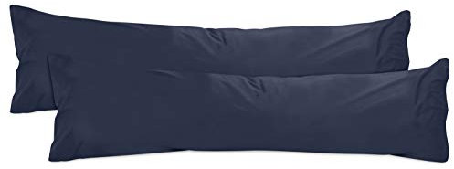 npluseins 2er Pack Baumwoll Kissenbezug - Jersey - viele Farben 1331.1812, ca. 40 x 145 cm, Navy