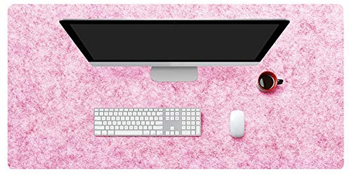 Insun Tappetino per Mouse in Feltro Spessore 2mm Tappetino Antiscivolo per Laptop Tappetino per Scrivania Multifunzionale Rosa 60x40cm