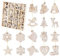 64-teiliges Tannenbaumschmuck Holz, 16 verschiedenen Motiven Anhänger Set - Holzanhänger zur Dekoratio für den Weihnachtsbaum, Christbaumschmuck