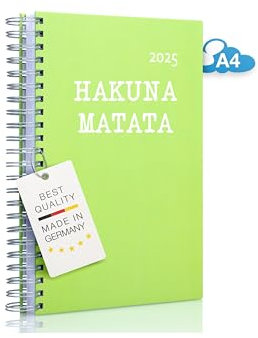 2025 Der GROSSE Dicke - Kalender DIN A4 von edition cumulus – Ideal fürs Büro – Spiralbindung – pro Tag eine volle A4 Seite Platz – Tageskalender (Hakuna Matata)