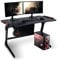 ELITE Gaming-Tisch Rocksolid - Gaming Tisch - LED-Beleuchtung - Rückwand-Sichtschutz - Headsethalterung - Schreibtisch (Black)