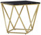 Moderner Beistelltisch geometrisch schwarz Marmor Optik mit goldenen Beinen