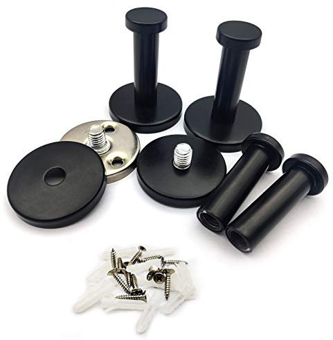 HAOCHEN 4 Stück Garderobenhaken Schwarz, Kleiderhaken Rund Edelstahl, Handtuchhaken, Wandhaken, Kleiderhacken, Kleiderbügel für Küche, Bad, Handtuch, Mantel, Hut