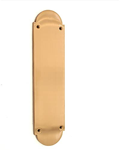 Infinity Decor 302mm x 72mm Victorian Style Solid Cast Brass Shaped Door Finger Push Plate 9 mm Thickness in Various Finishes (Satin Brass)