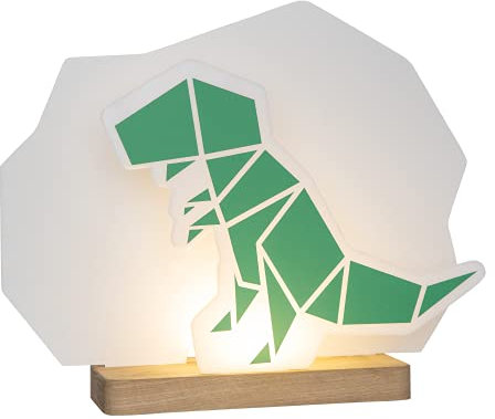 Elobra Kinderzimmerlampe Lampe für Kinder, Dino, Dinopoly, Dinosaurier Lampe Tischleuchte LED, Tischlampe Schreibtischlampe Nachttischlampe für Kinderzimmer und Babyzimmer, grün, 139929