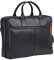 DAVIDOFF ESSENTIALS Herren Aktentasche Schwarz – moderne Businesstasche aus feinem Leder – hochwertige Herren Arbeitstasche mit 2 Innenfächern, inkl. Schulterriemen