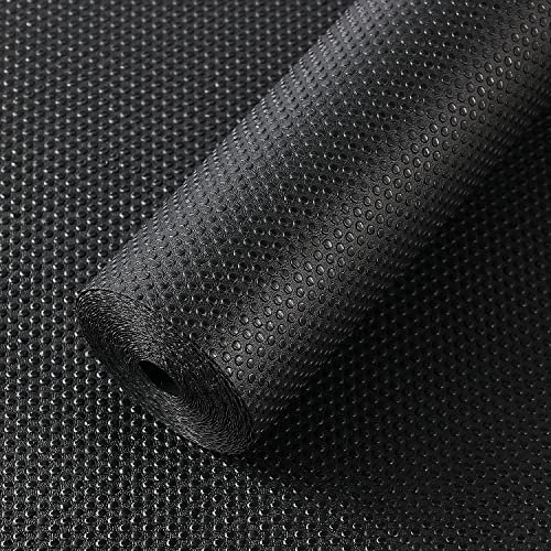 Shelf Liners for Kitchen Cabinets & Refrigerator - Waterproof & Oil-Proof Non-Slip Drawer Mats - EVA Material Non Adhesive - Black 11.8 x 59 Inches