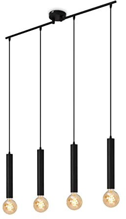 BRILONER Leuchten - Pendelleuchte retro, Pendellampe, vintage, Hängelampe, Esszimmerlampe, E27 Fassung, Schwarz, 850x100x1100 mm (LxBxH), 4031-045