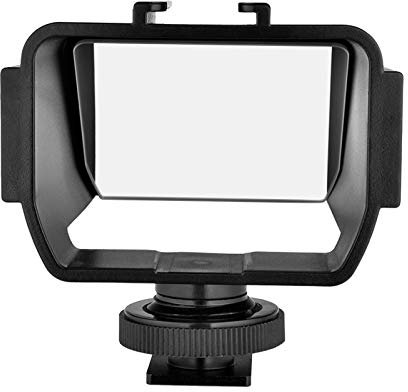 Andoer Universal Camera Selfie Vlog Flip Up Mirror Screen with 3 Cold Shoe Mounts for Installing Microphone Mini LED Light Compatible with Sony A6000 / A6300 / A6500 / A72 Series / A73 Series