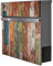 banjado® Briefkasten Anthrazit mit Motiv Buntes Holz/Briefkasten mit Zeitungsfach 37x37x10,5 cm groß/Postkasten A4 Einwurf inkl. Montagematerial & 2 Schlüsseln